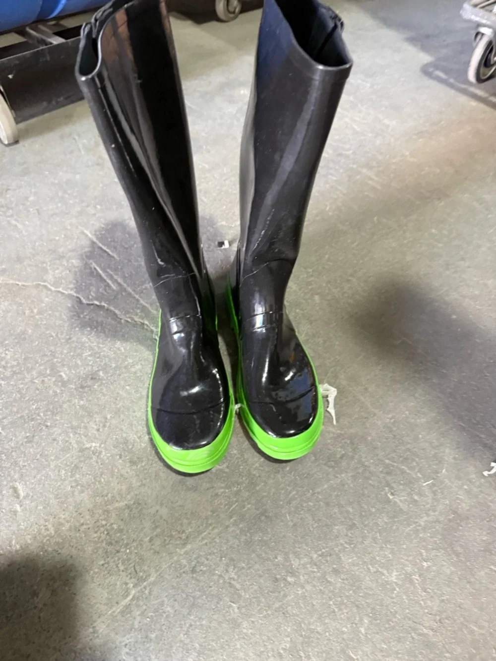 Marc Jacobs Black Rain Boots with Green Sole